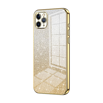 iPhone 11 Pro Max Luxurious Electroplated Gradient Glitter Powder Case - Enhanced Lens Protection