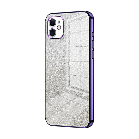 iPhone 11 Luxurious Electroplated Gradient Glitter Powder Case - Enhanced Lens Protection