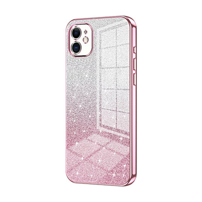 iPhone 11 Luxurious Electroplated Gradient Glitter Powder Case - Enhanced Lens Protection