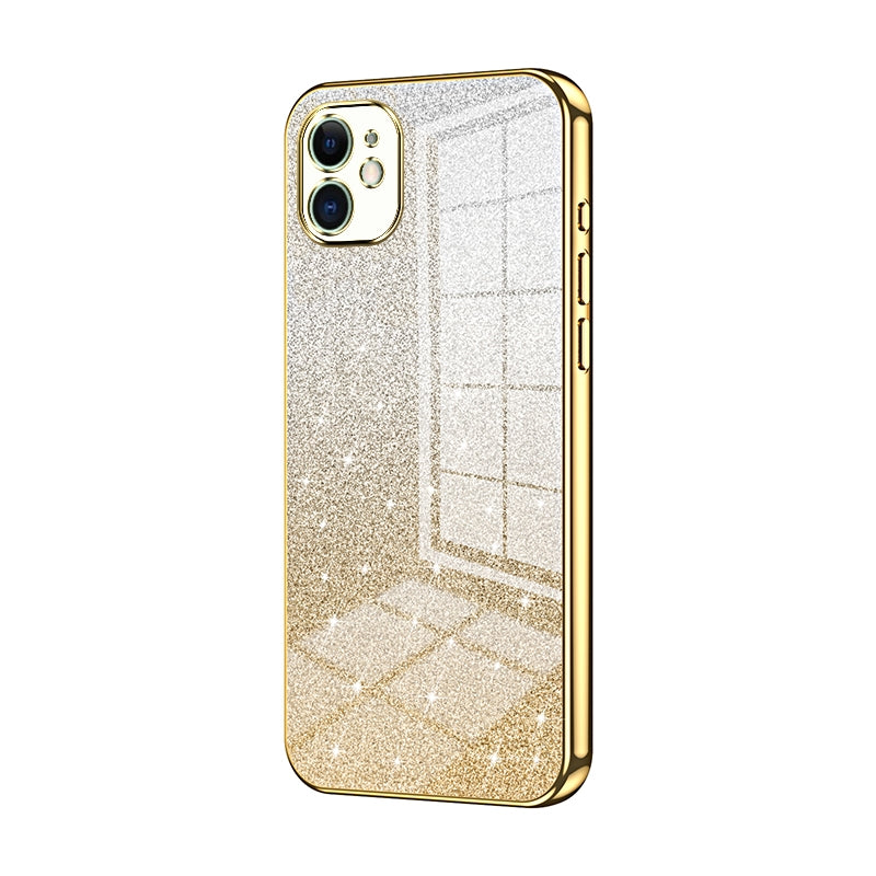 iPhone 11 Luxurious Electroplated Gradient Glitter Powder Case - Enhanced Lens Protection