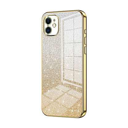 iPhone 11 Luxurious Electroplated Gradient Glitter Powder Case - Enhanced Lens Protection