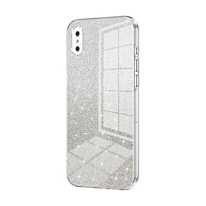 iPhone X Luxurious Electroplated Gradient Glitter Powder Case - Enhanced Lens Protection