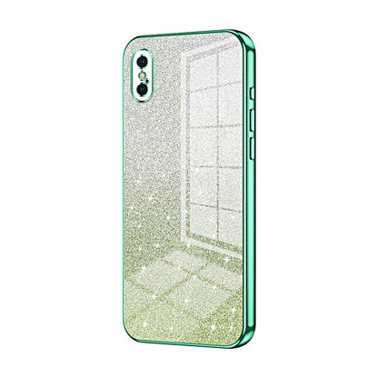 iPhone X Luxurious Electroplated Gradient Glitter Powder Case - Enhanced Lens Protection
