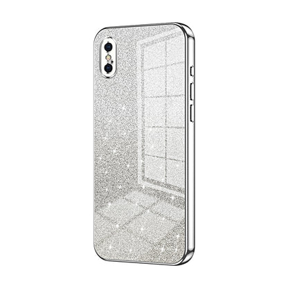 iPhone X Luxurious Electroplated Gradient Glitter Powder Case - Enhanced Lens Protection