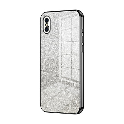 iPhone X Luxurious Electroplated Gradient Glitter Powder Case - Enhanced Lens Protection