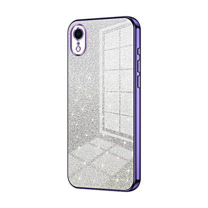 iPhone XR Luxurious Electroplated Gradient Glitter Powder Case - Enhanced Lens Protection