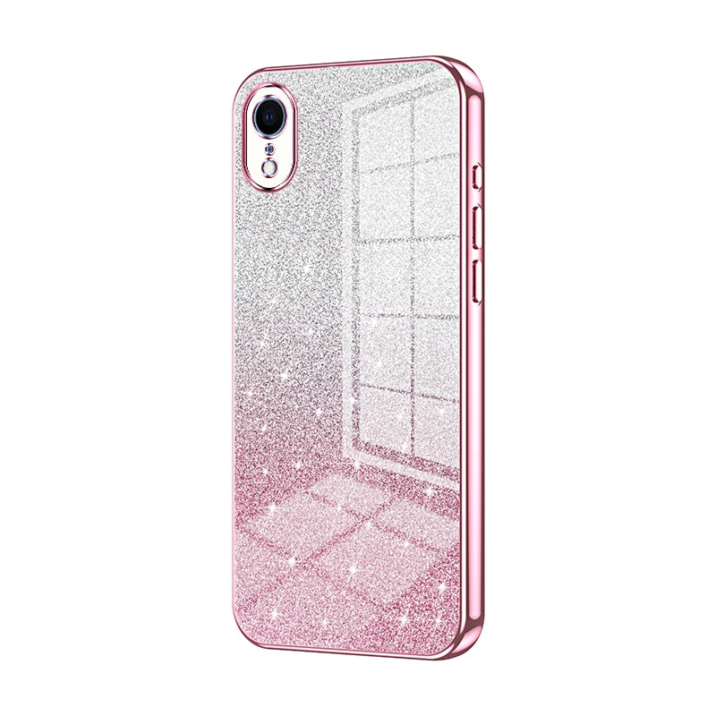 iPhone XR Luxurious Electroplated Gradient Glitter Powder Case - Enhanced Lens Protection
