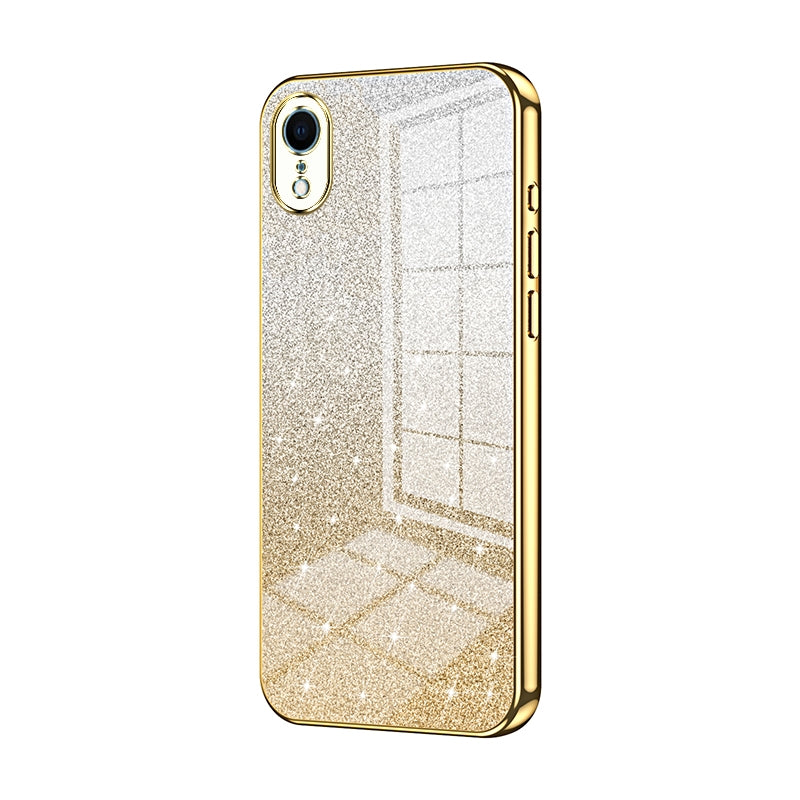 iPhone XR Luxurious Electroplated Gradient Glitter Powder Case - Enhanced Lens Protection