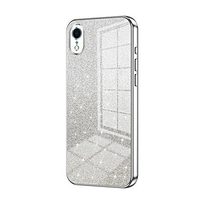 iPhone XR Luxurious Electroplated Gradient Glitter Powder Case - Enhanced Lens Protection