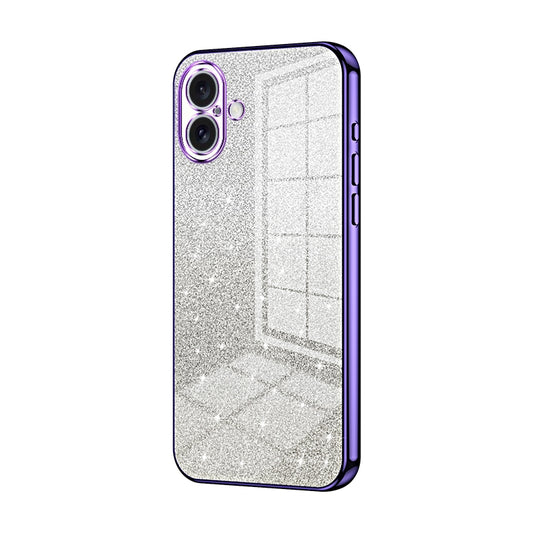 iPhone 16 Plus Luxurious Electroplated Gradient Glitter Powder Case - Enhanced Lens Protection