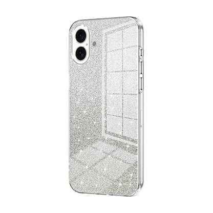 iPhone 16 Plus Luxurious Electroplated Gradient Glitter Powder Case - Enhanced Lens Protection