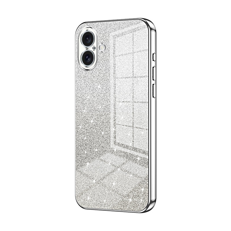 iPhone 16 Plus Luxurious Electroplated Gradient Glitter Powder Case - Enhanced Lens Protection