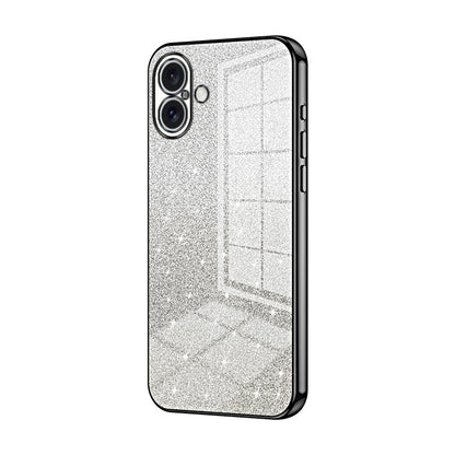 iPhone 16 Plus Luxurious Electroplated Gradient Glitter Powder Case - Enhanced Lens Protection