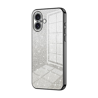 iPhone 16 Luxurious Electroplated Gradient Glitter Powder Case - Enhanced Lens Protection