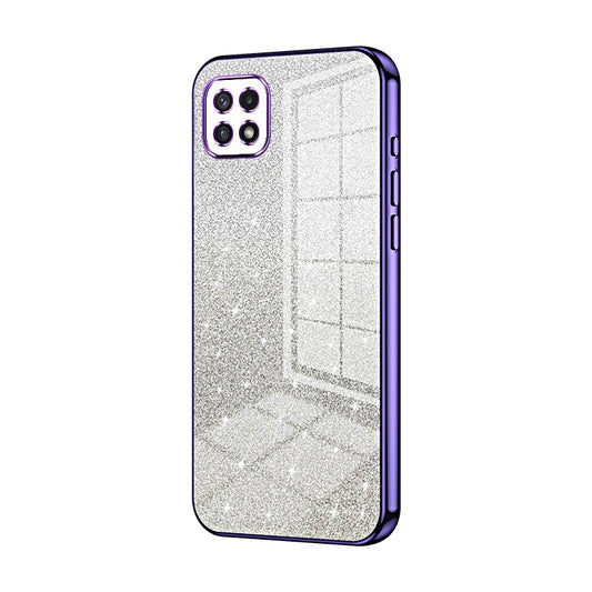 Samsung Galaxy A22s Luxurious Electroplated Gradient Glitter Powder Case - Enhanced Lens Protection