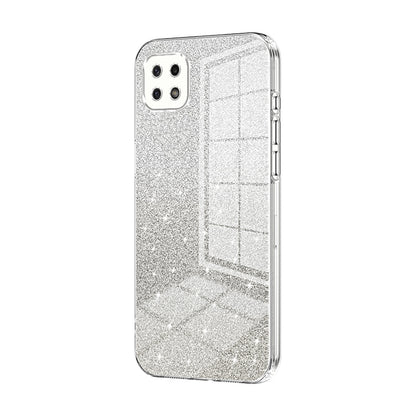 Samsung Galaxy A22 5G Luxurious Electroplated Gradient Glitter Powder Case - Enhanced Lens Protection