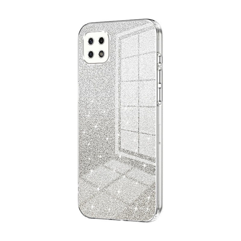 Samsung Galaxy A22s Luxurious Electroplated Gradient Glitter Powder Case - Enhanced Lens Protection