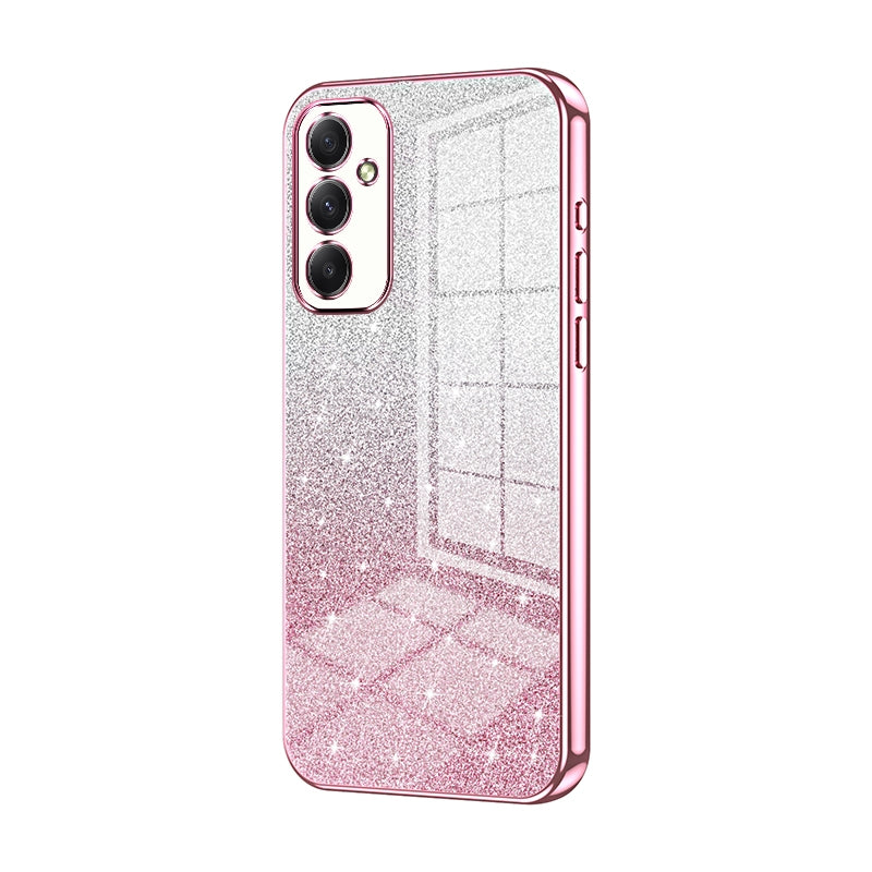 Samsung Galaxy A34 5G Luxurious Electroplated Gradient Glitter Powder Case - Enhanced Lens Protection