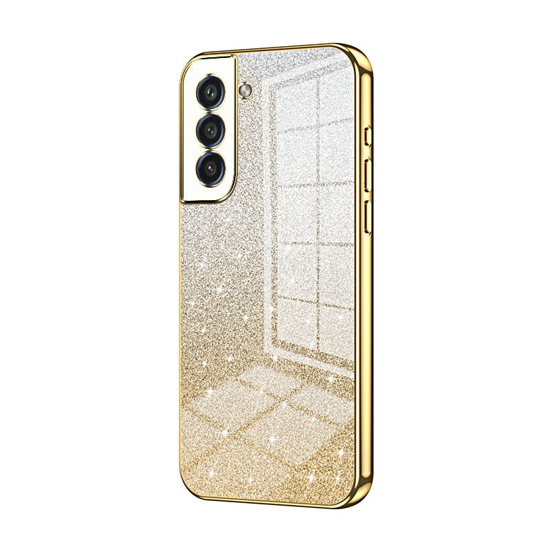 Samsung Galaxy S21+ 5G Luxurious Electroplated Gradient Glitter Powder Case - Enhanced Lens Protection