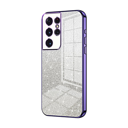 Samsung Galaxy S21 Ultra 5G Luxurious Electroplated Gradient Glitter Powder Case - Enhanced Lens Protection