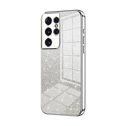 Samsung Galaxy S21 Ultra 5G Luxurious Electroplated Gradient Glitter Powder Case - Enhanced Lens Protection