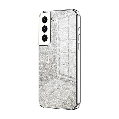 Samsung Galaxy S22 5G Luxurious Electroplated Gradient Glitter Powder Case - Enhanced Lens Protection