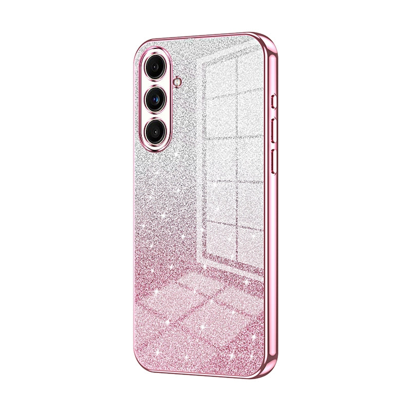 Samsung Galaxy C55 Luxurious Electroplated Gradient Glitter Powder Case - Enhanced Lens Protection