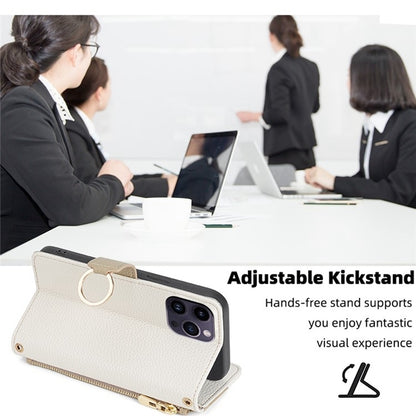 Rakuten Hand 4G Crossbody Phone Case with Litchi Texture Leather, Adjustable Kickstand, Card Slots, Zipper Purse, Makeup Mirror, and TPU Protection