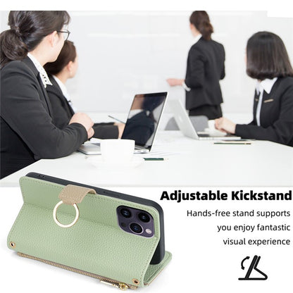 Rakuten Hand 5G Crossbody Phone Case with Litchi Texture Leather, Adjustable Kickstand, Card Slots, Zipper Purse, Makeup Mirror, and TPU Protection