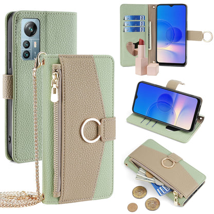 Blackview A85 Crossbody Phone Case with Litchi Texture Leather, Adjustable Kickstand, Card Slots, Zipper Purse, Makeup Mirror, and TPU Protection