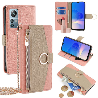 Blackview A85 Crossbody Phone Case with Litchi Texture Leather, Adjustable Kickstand, Card Slots, Zipper Purse, Makeup Mirror, and TPU Protection