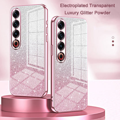 Meizu 18 Luxurious Electroplated Gradient Glitter Powder Case - Enhanced Lens Protection