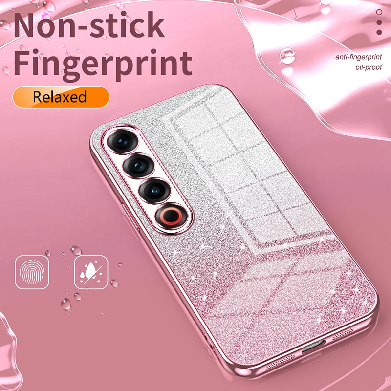 Meizu 21 Note Luxurious Electroplated Gradient Glitter Powder Case - Enhanced Lens Protection