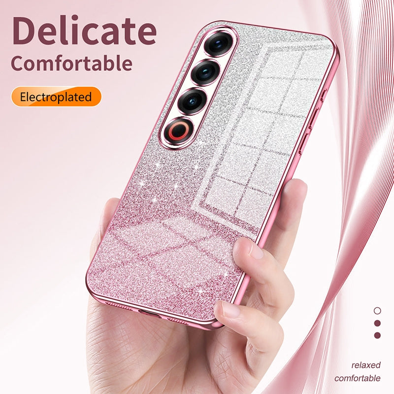 Meizu 20 Luxurious Electroplated Gradient Glitter Powder Case - Enhanced Lens Protection