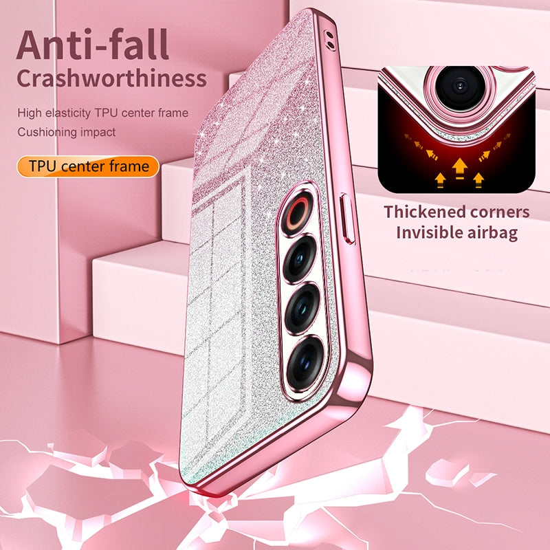 Meizu 18s Pro Luxurious Electroplated Gradient Glitter Powder Case - Enhanced Lens Protection