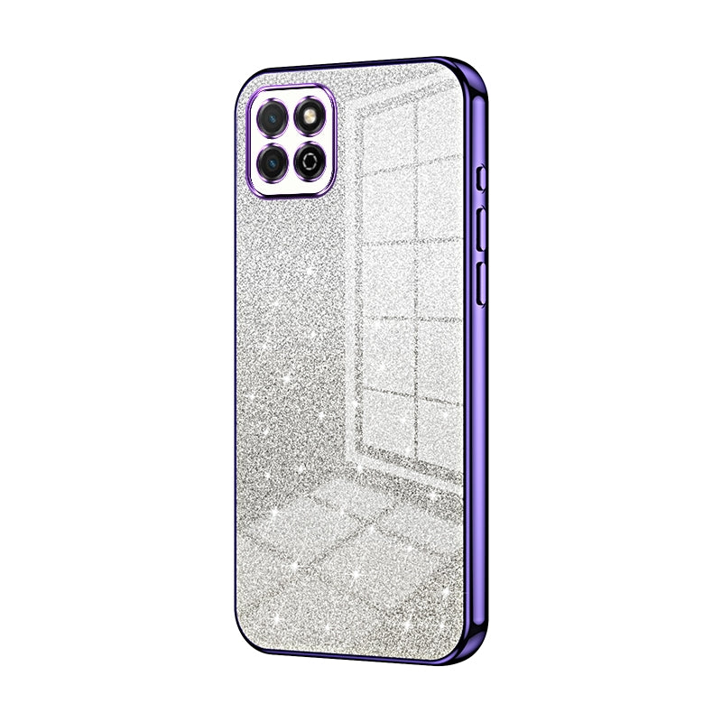 Honor Play 20 4G Luxurious Electroplated Gradient Glitter Powder Case - Enhanced Lens Protection