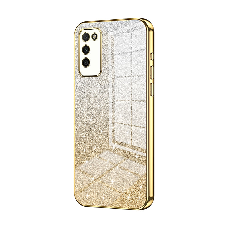 Honor 30 Youth Luxurious Electroplated Gradient Glitter Powder Case - Enhanced Lens Protection