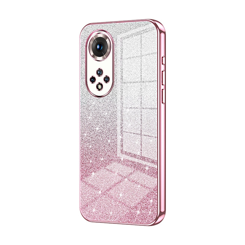 Honor 50 Pro Luxurious Electroplated Gradient Glitter Powder Case - Enhanced Lens Protection