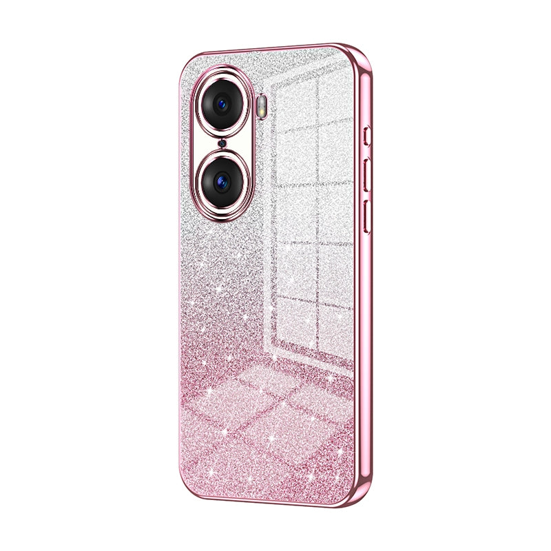 Honor 60 Pro Luxurious Electroplated Gradient Glitter Powder Case - Enhanced Lens Protection