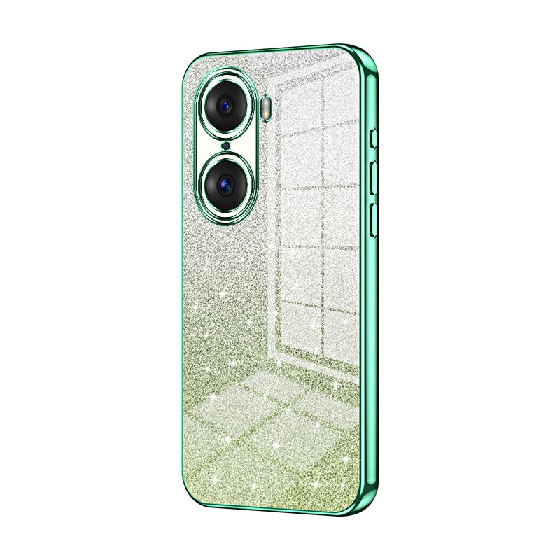 Honor 60 Pro Luxurious Electroplated Gradient Glitter Powder Case - Enhanced Lens Protection