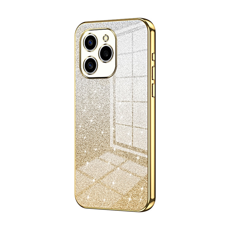 Honor 60 SE Luxurious Electroplated Gradient Glitter Powder Case - Enhanced Lens Protection