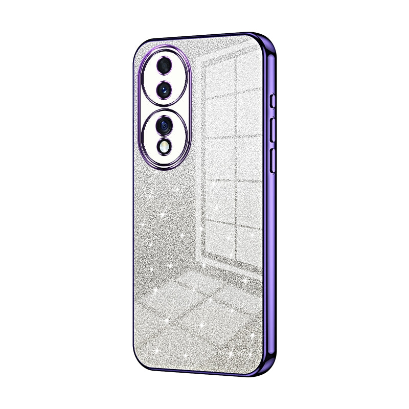 Honor 70 Luxurious Electroplated Gradient Glitter Powder Case - Enhanced Lens Protection