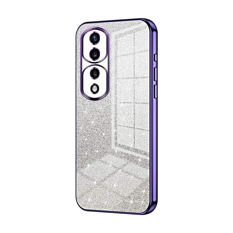 Honor 70 Pro Luxurious Electroplated Gradient Glitter Powder Case - Enhanced Lens Protection