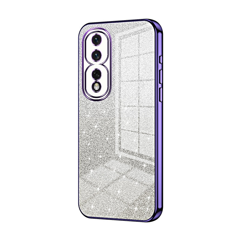 Honor 80 Pro Luxurious Electroplated Gradient Glitter Powder Case - Enhanced Lens Protection