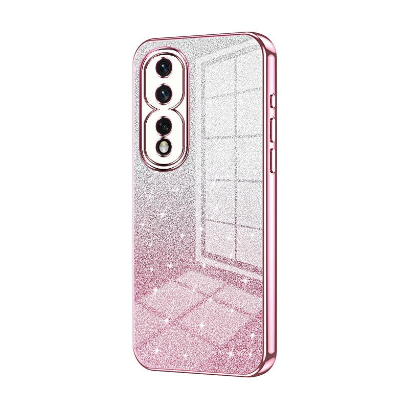 Honor 80 Pro Luxurious Electroplated Gradient Glitter Powder Case - Enhanced Lens Protection