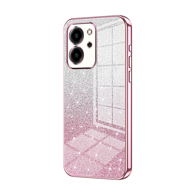 Honor 80 SE Luxurious Electroplated Gradient Glitter Powder Case - Enhanced Lens Protection