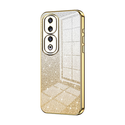 Honor 90 Pro Luxurious Electroplated Gradient Glitter Powder Case - Enhanced Lens Protection