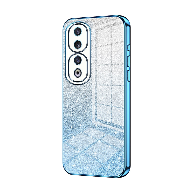 Honor 90 Pro Luxurious Electroplated Gradient Glitter Powder Case - Enhanced Lens Protection