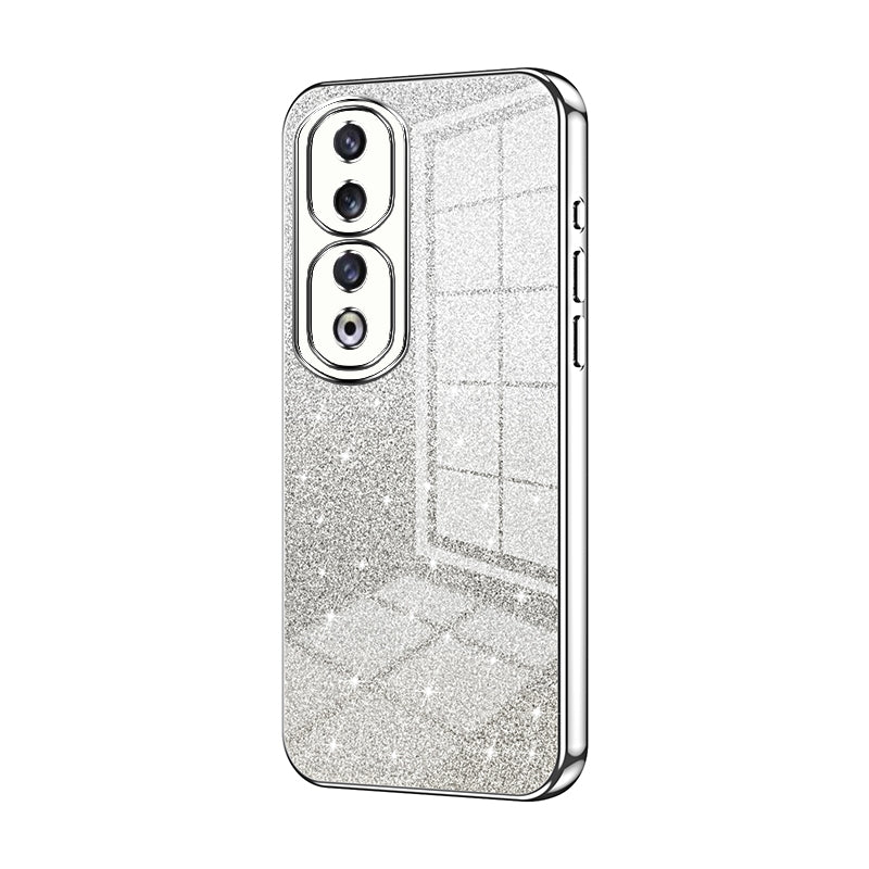 Honor 90 Pro Luxurious Electroplated Gradient Glitter Powder Case - Enhanced Lens Protection