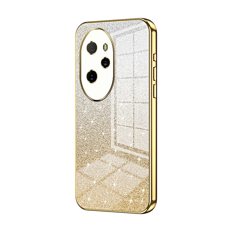 Honor 100 Pro Luxurious Electroplated Gradient Glitter Powder Case - Enhanced Lens Protection